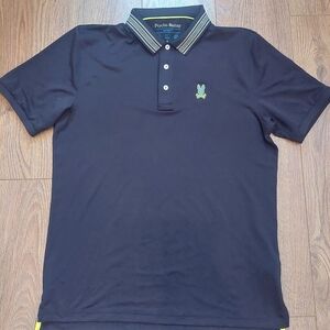 Psycho Bunny Men's Black Polo Shirt Golf S M